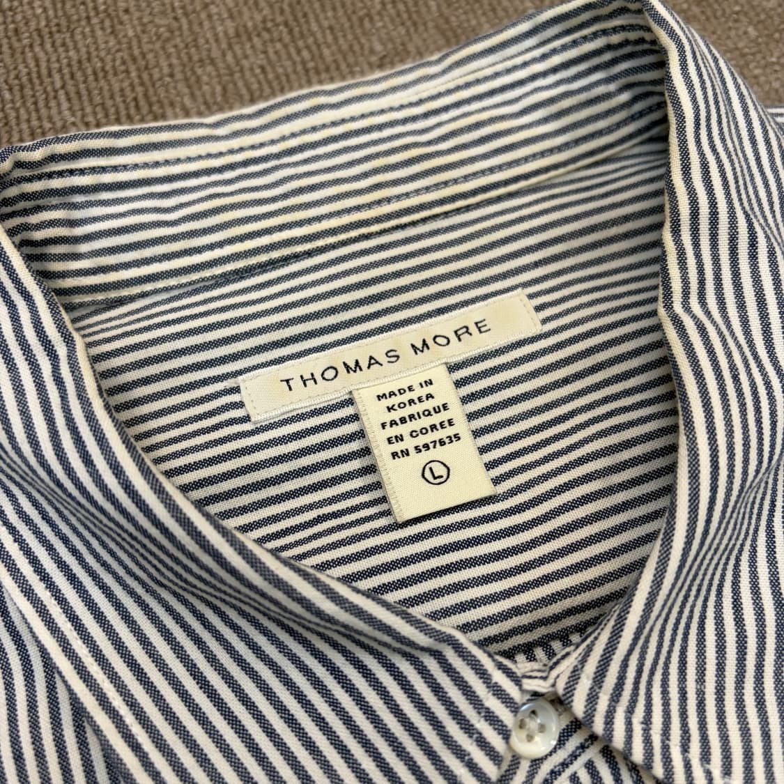 THOMAS MORE 토마스모어 스트라이프 오버핏 셔츠 L 상품이미지2
