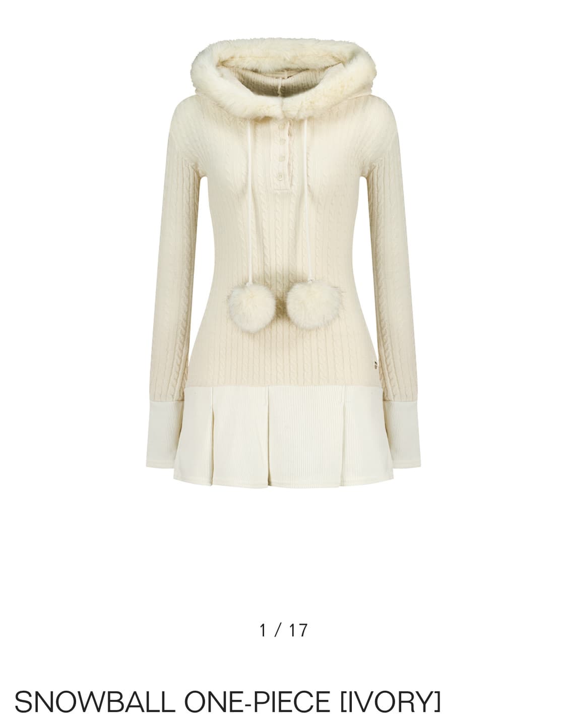 (교환가능)포어링 스노우볼 원피스 M 상품이미지1