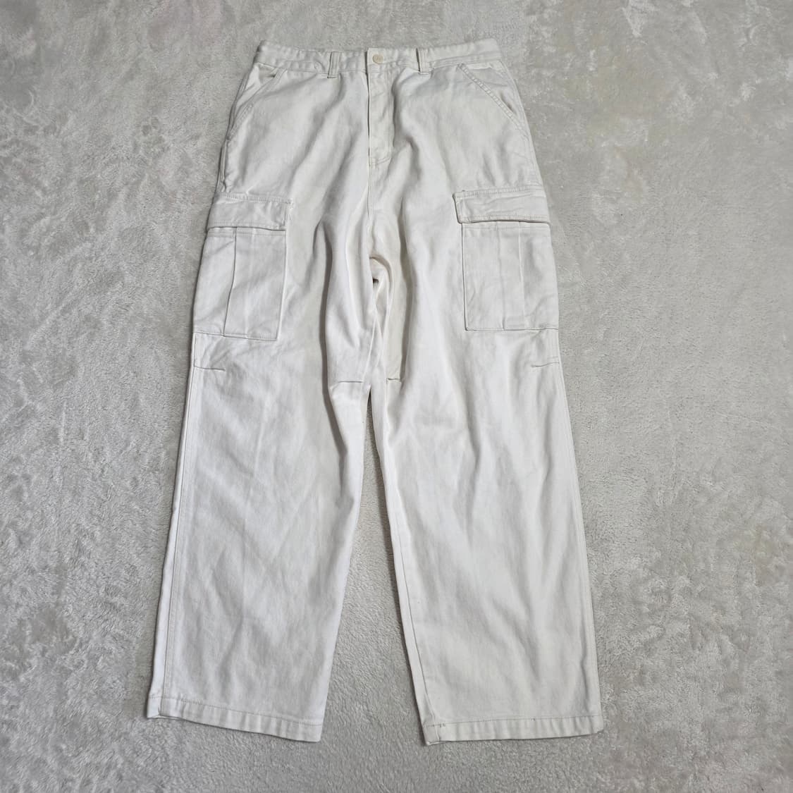 (L)파밀레 베이지 카고 와이드 데님 팬츠  상품이미지1