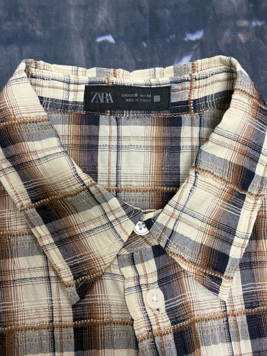자라 반팔 체크셔츠 M 상품이미지2