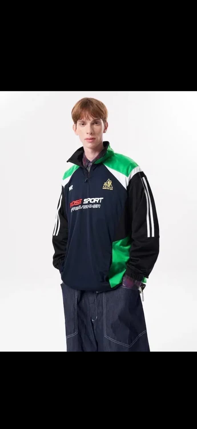 마틴로즈 스포츠 하프 지퍼 하이넥 트랙탑져지 그린S 상품이미지2