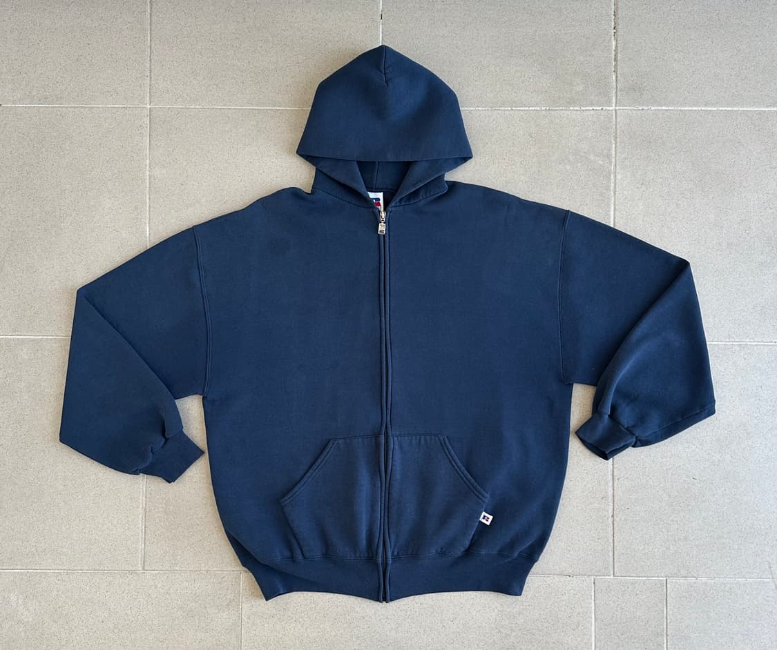 90s 빈티지 러셀 후드집업 네이비 XL 상품이미지1