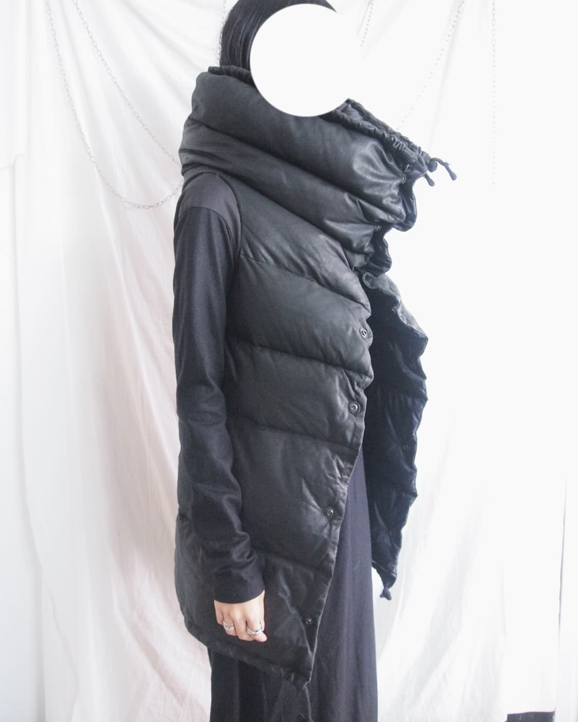 rare* 아이작 셀람 하이넥 스트럭쳐 디어스킨 패딩 베스트 상품이미지1