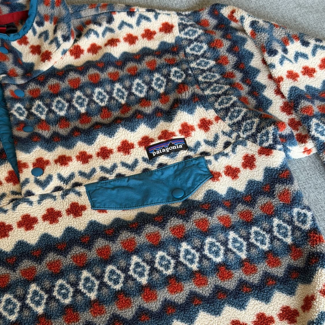 11FW 파타고니아 신칠라 스냅-T 페어아일/블루 아즈텍 패턴 멕시코 상품이미지4