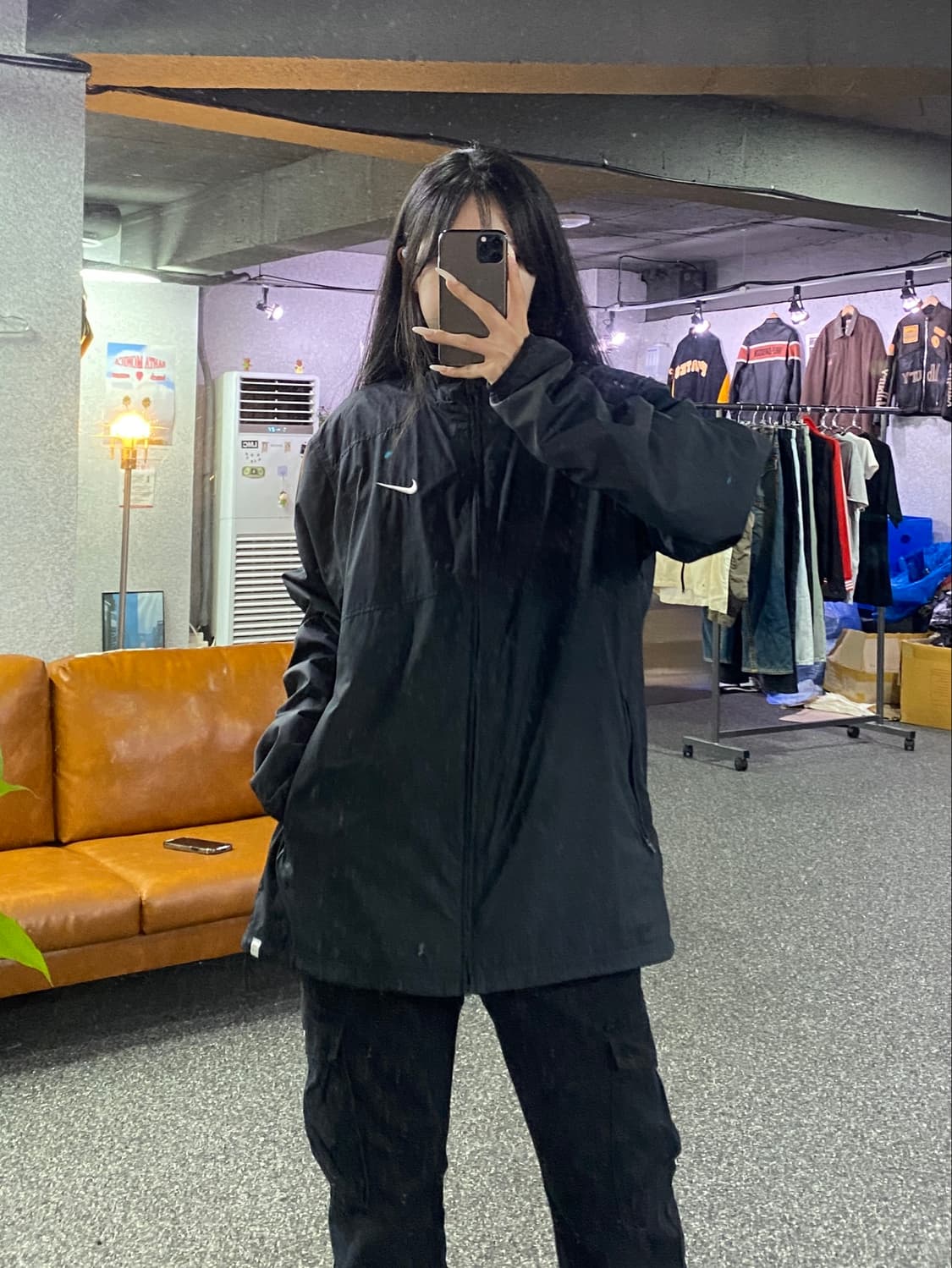 나이키 스우시 바람막이 자켓 블랙 B5130 상품이미지1