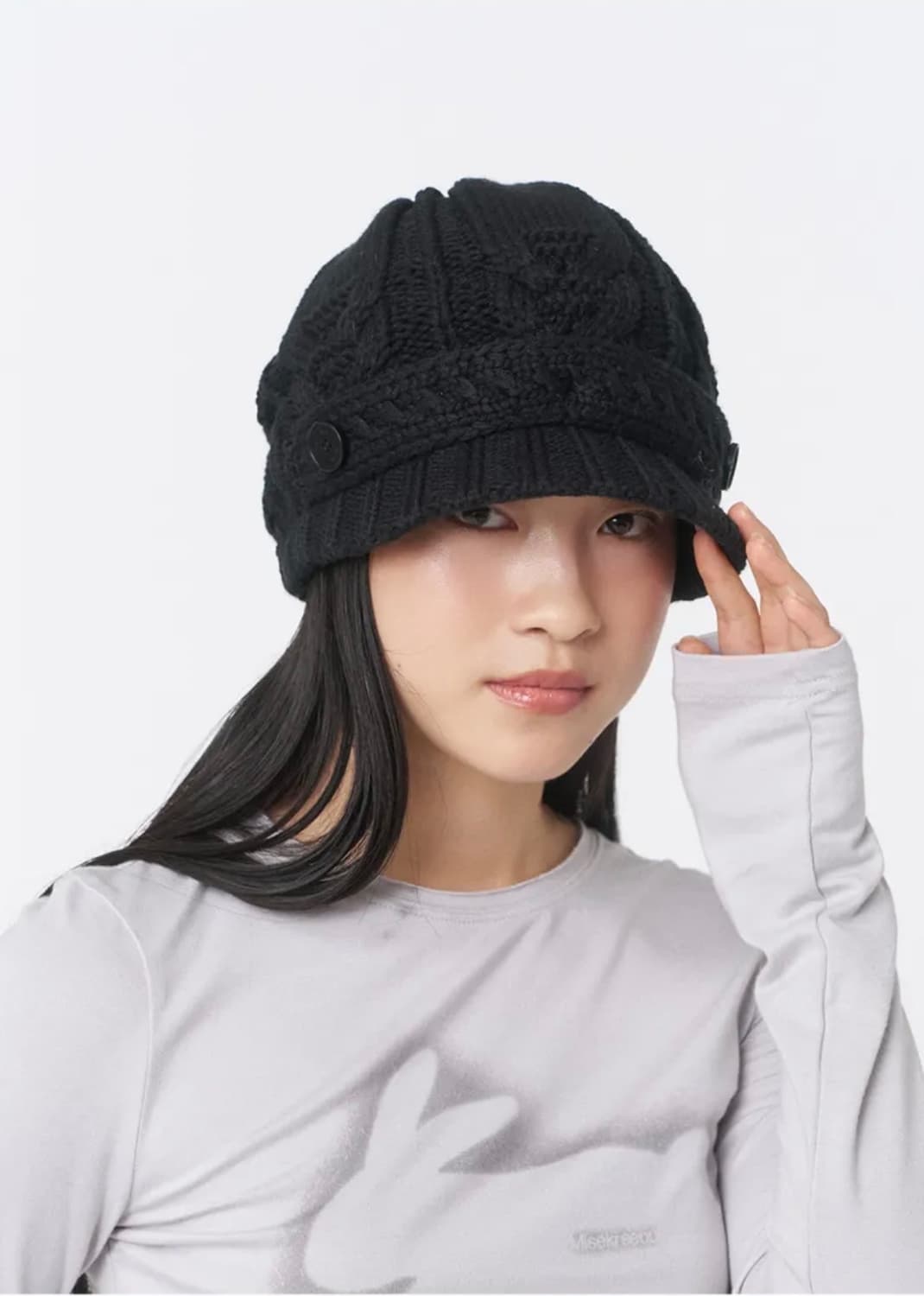 미세키서울 Cable knit beret BLACK 상품이미지1