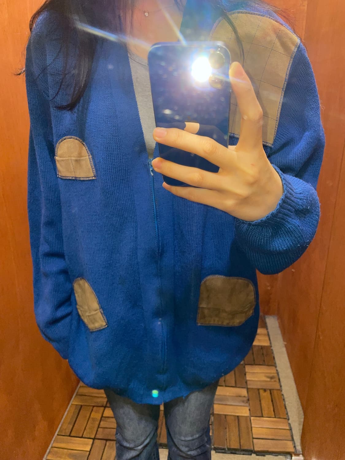 (XL) USA Kandel 블루 슈팅 가디건 상품이미지2