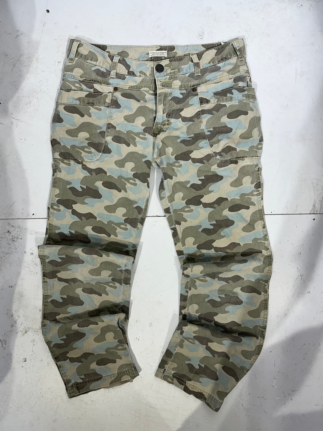 빈티지 카키 카모 밀리터리 카고 팬츠  상품이미지4