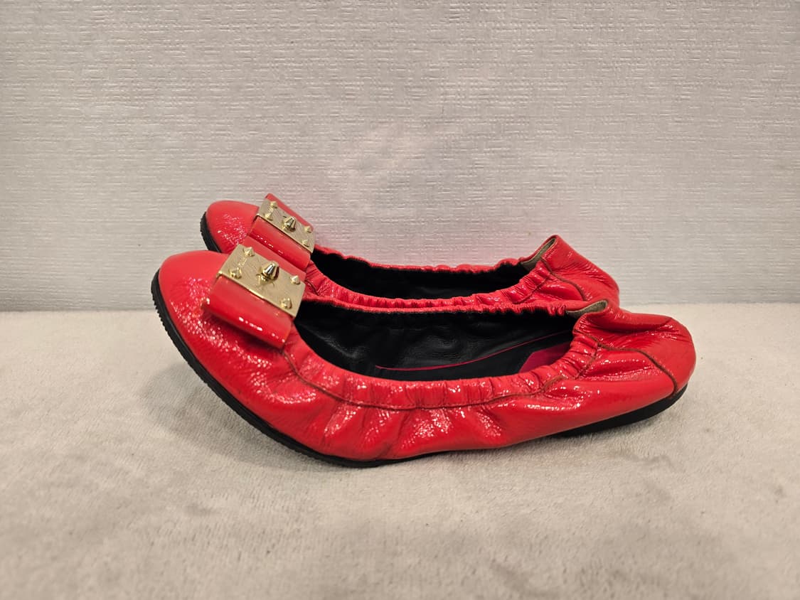 펜디 Fendi 레드 에나멜 플랫슈즈 36(230) 상품이미지2
