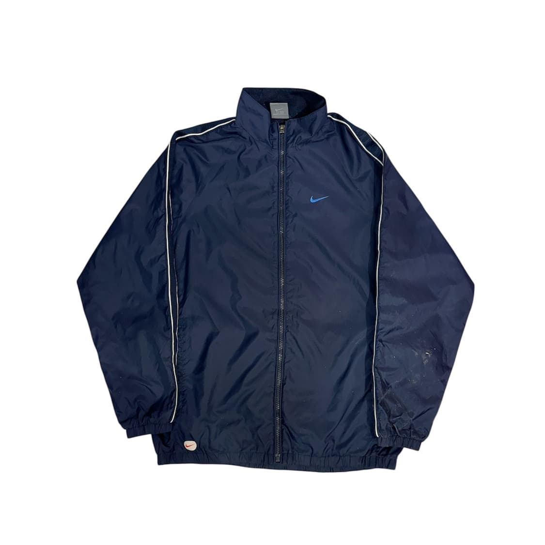 00s 나이키 네이비 화이트 사이드 라인 올드스쿨 바람막이 트랙 자켓 L 상품이미지5