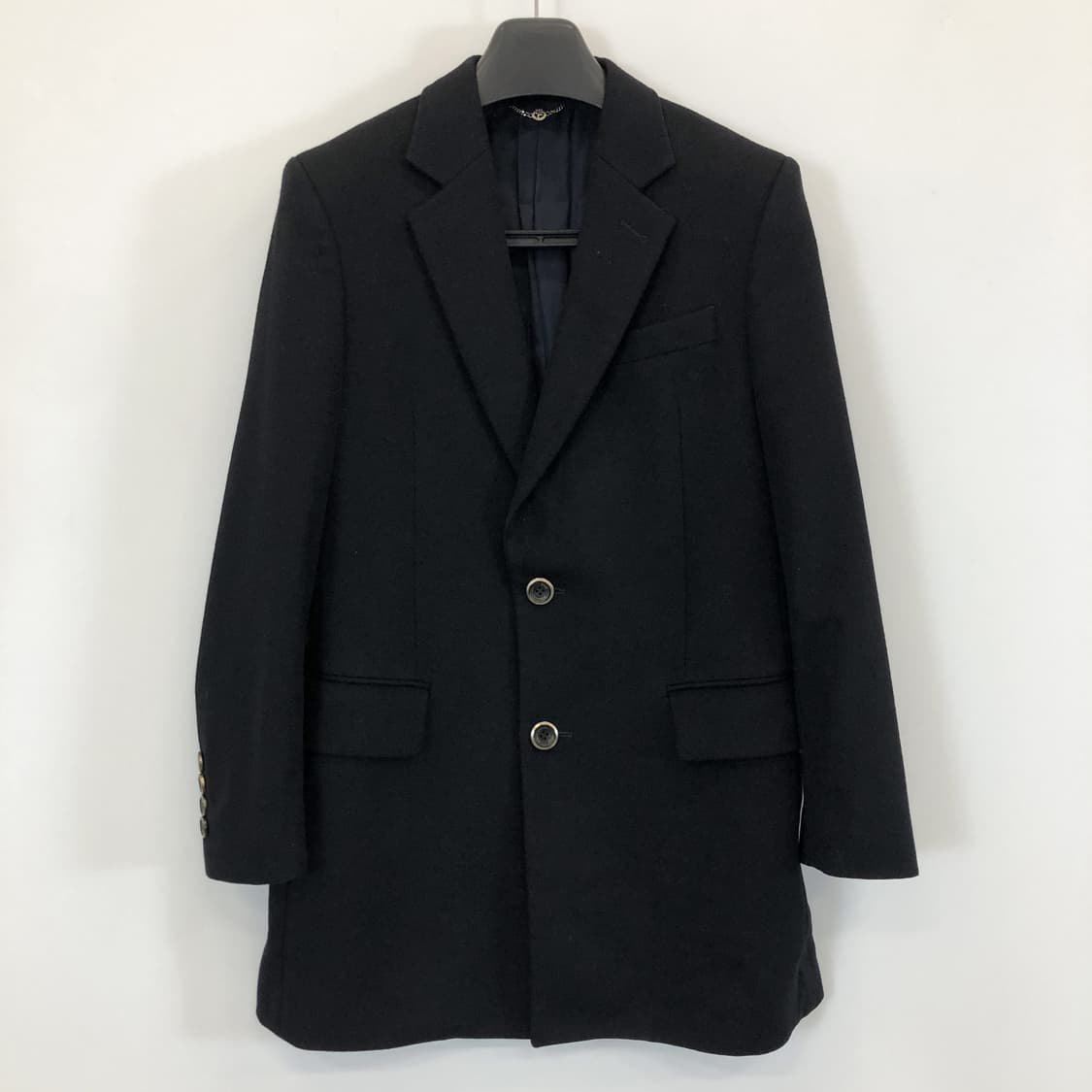 지이크 캐시미어 50% 블랙 울코트 90 사이즈  상품이미지1