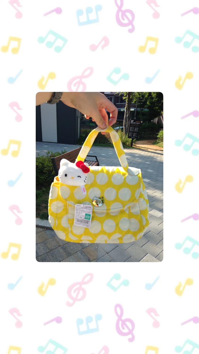 츠모리치사토 옐로우 네코 도트 크로스백 🐱💛 상품이미지1