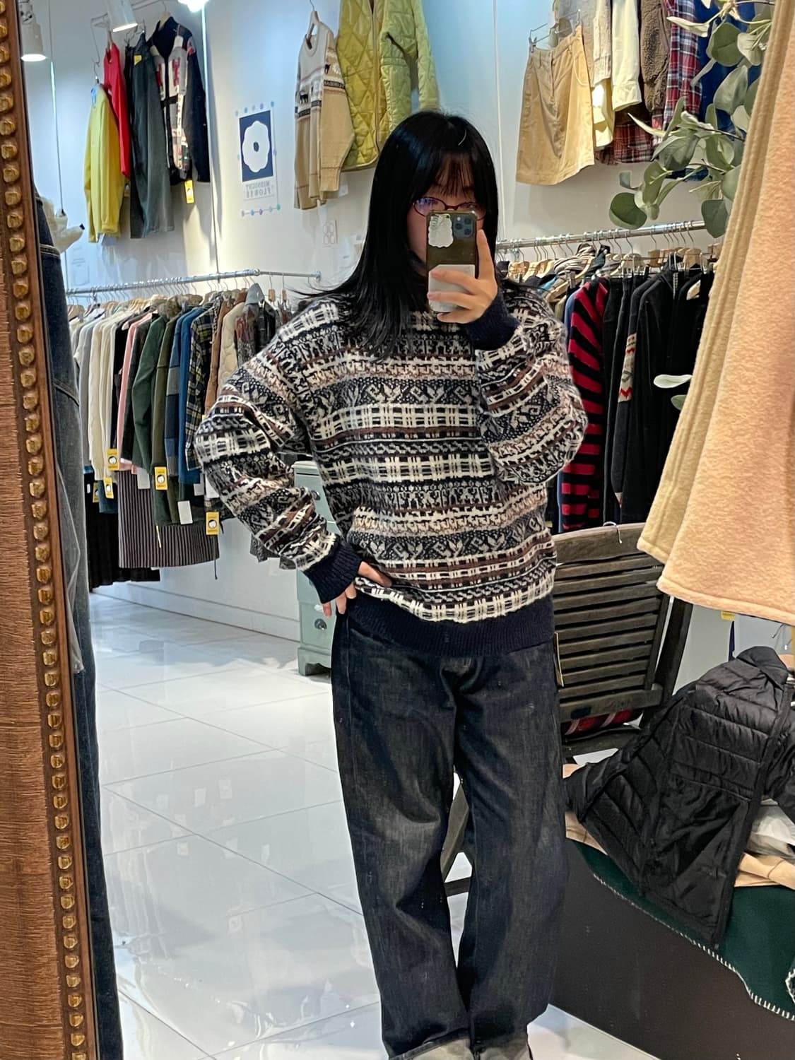 일본빈티지 페어아일 그래놀라 울니트 상품이미지1