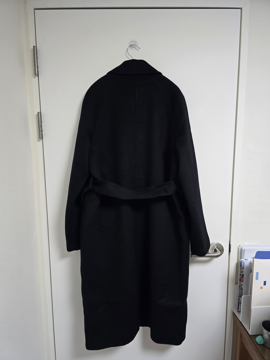 Sandro 캐시미어 60프로 블랙 롱 코트 빅사이즈 상품이미지7