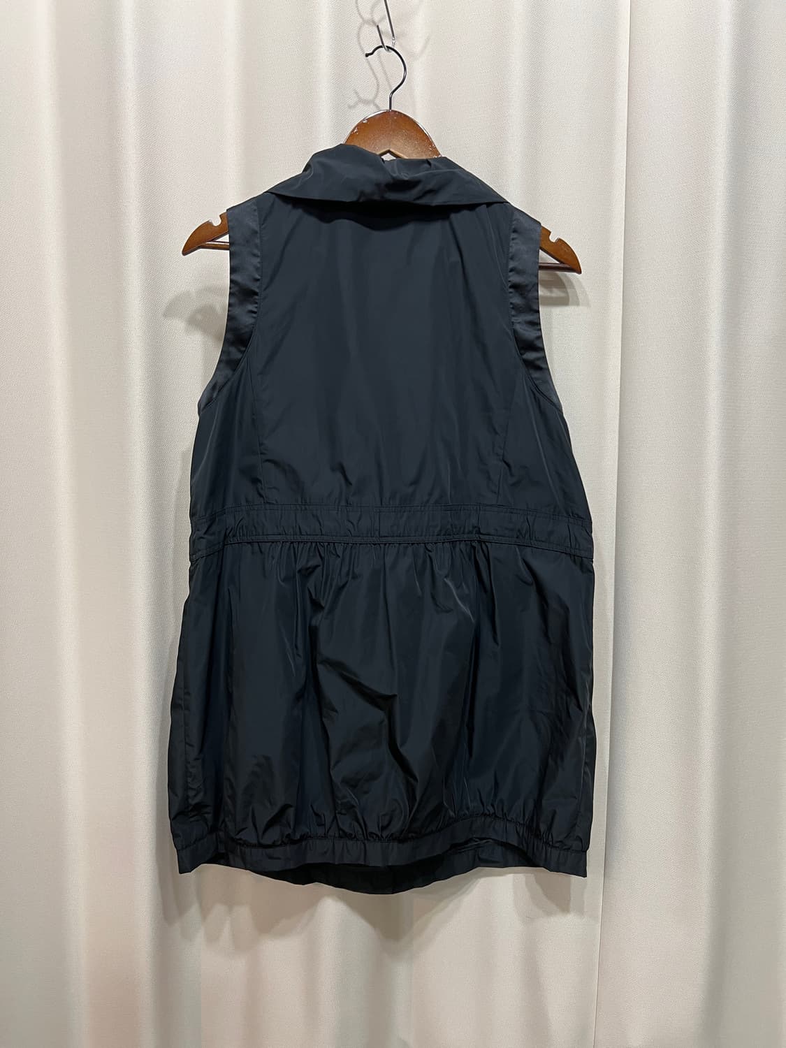 빈티지 여성 왕버튼 카라 롱 바람막이 베스트 자켓  상품이미지4