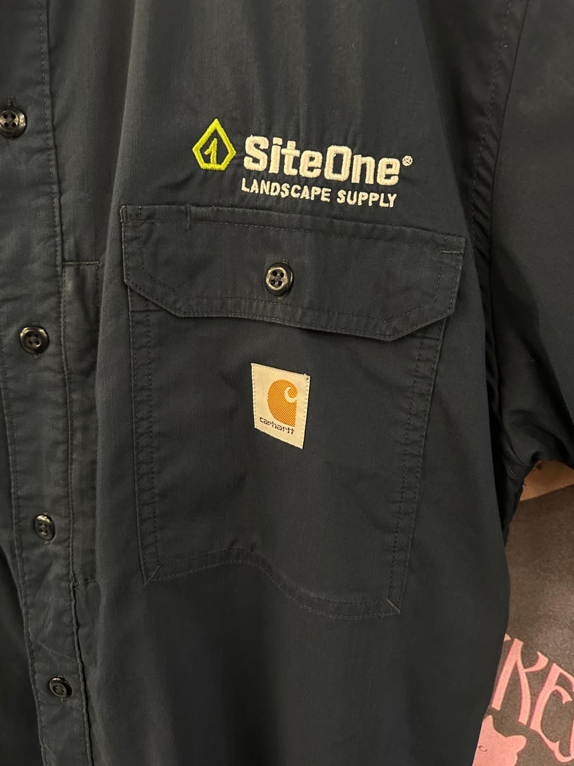 CARHARTT 칼하트 네이비 포켓 반팔셔츠 상품이미지3