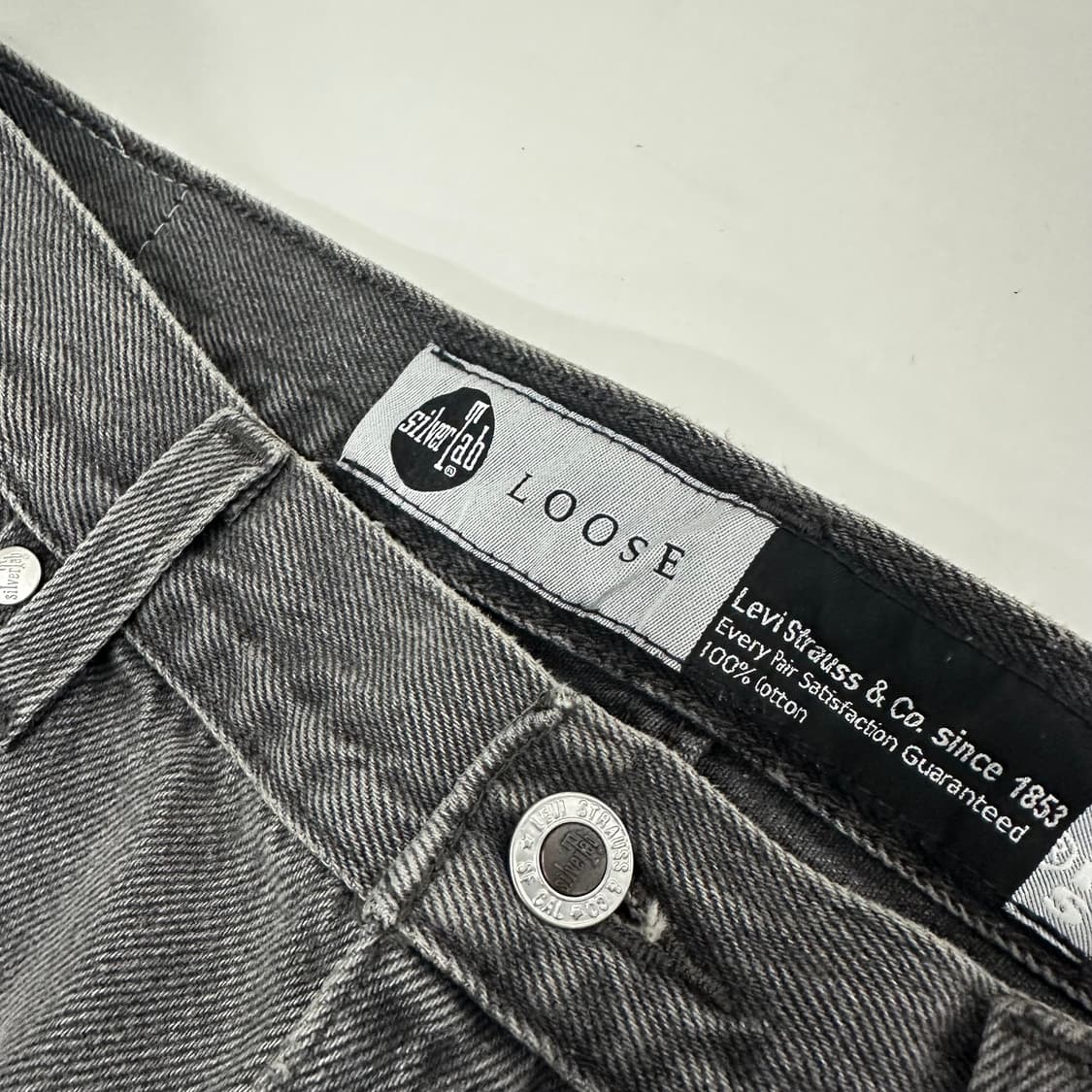 34 리바이스 실버탭 루즈핏 흑청 데님팬츠 상품이미지6