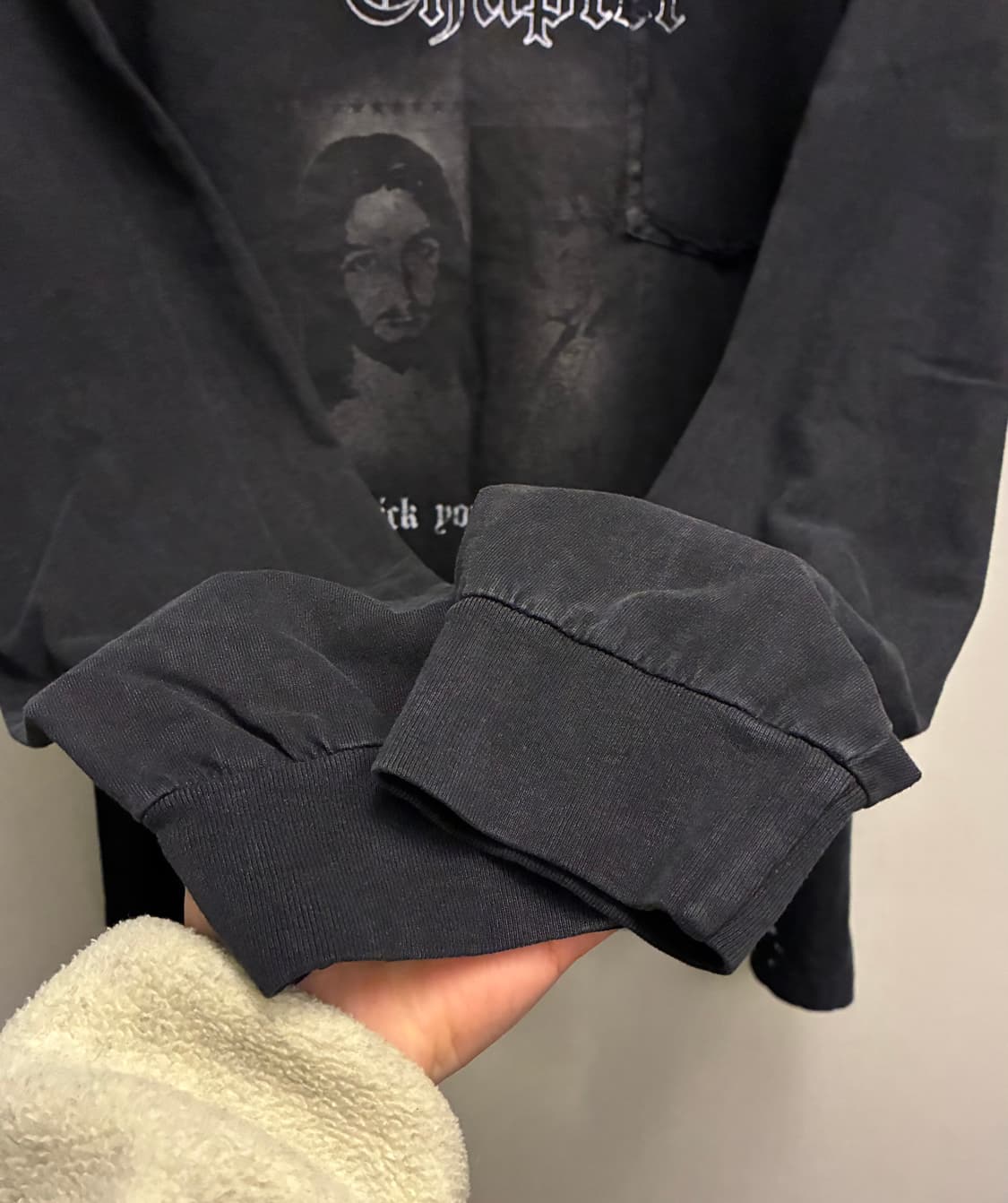 (1)핑거프레스 fh-lsv 튜블라 빈티지 롱슬리브 워시드블랙 상품이미지5