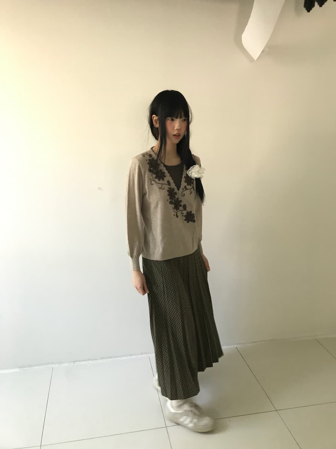 Lace v wrap 2way top cardigan 상품이미지5