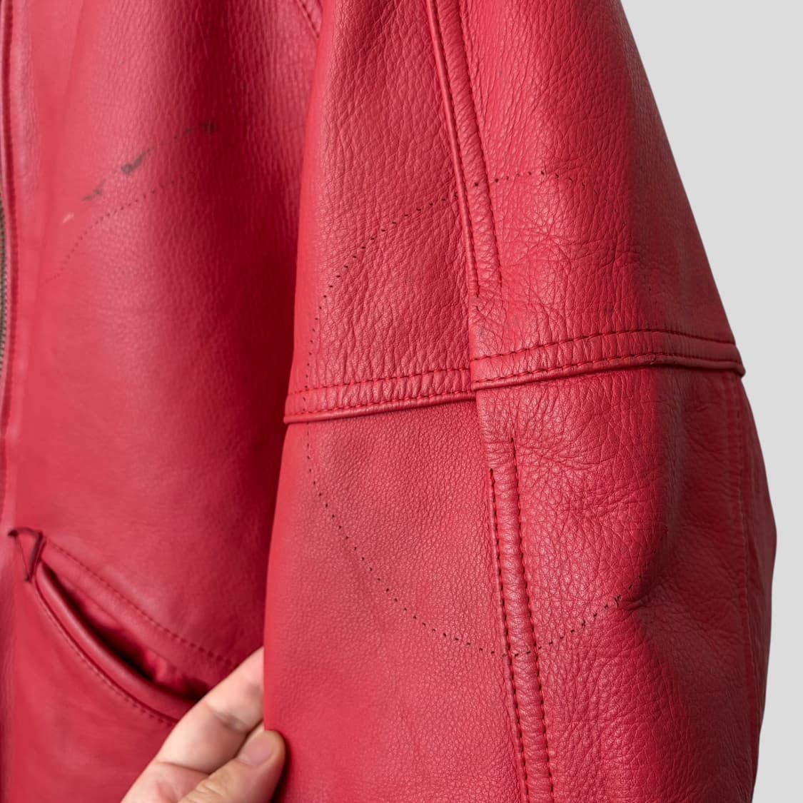 (L)90s Avirex 아비렉스 레더 바시티 자켓 상품이미지4