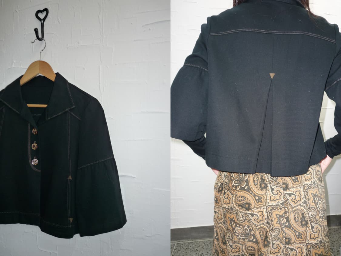 flared cape black jacket 상품이미지3