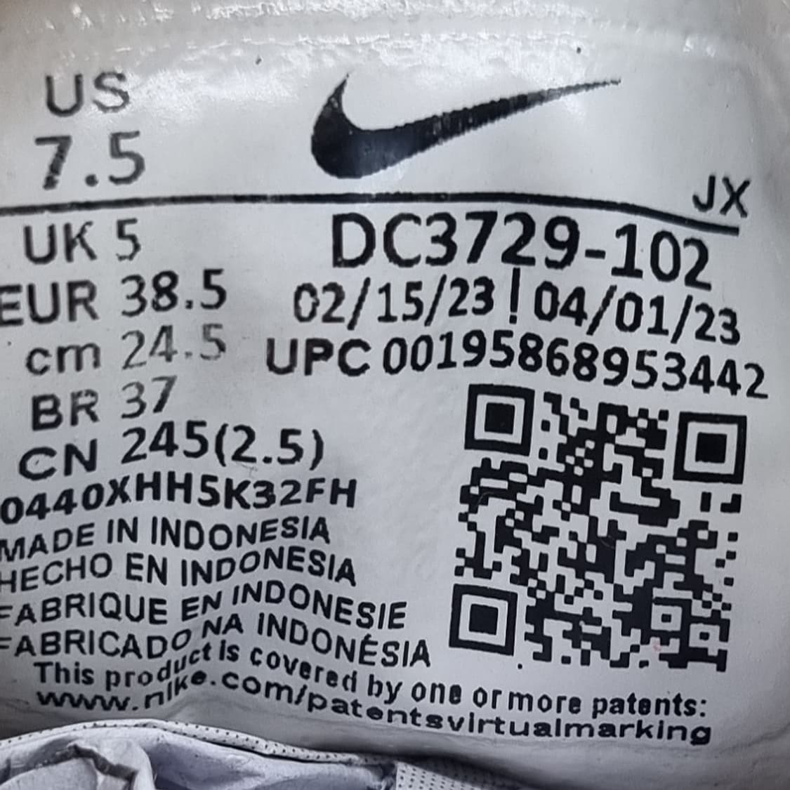 나이키 레볼루션6 화이트 운동화245 상품이미지6