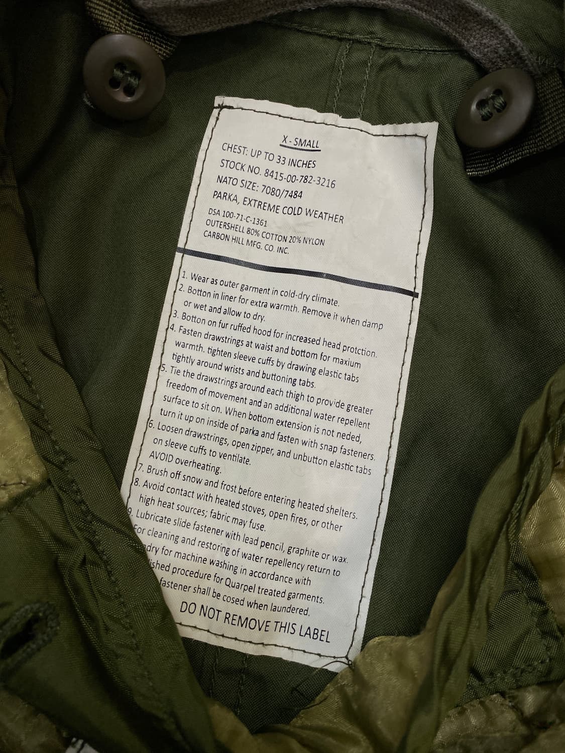 M-1965 USA스코빌 피쉬테일 개파카 상품이미지7