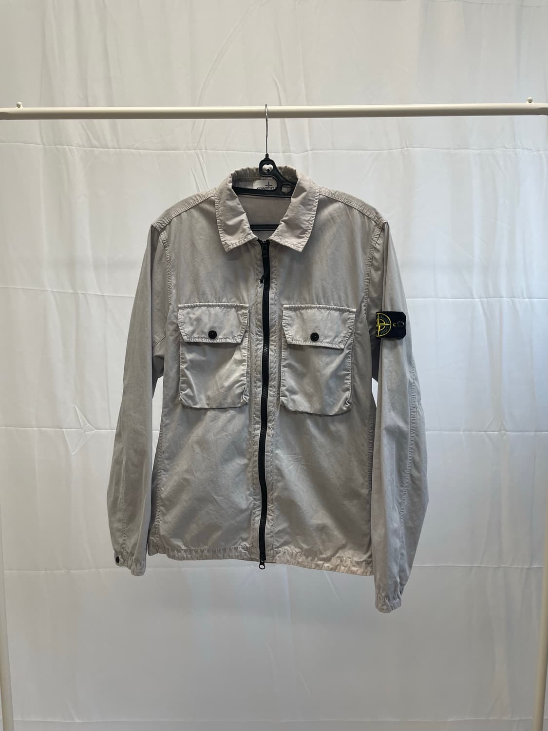 스톤아일랜드 올드이펙트 투 포켓 오버셔츠 자켓 라이트 그레이 [S] 상품이미지1