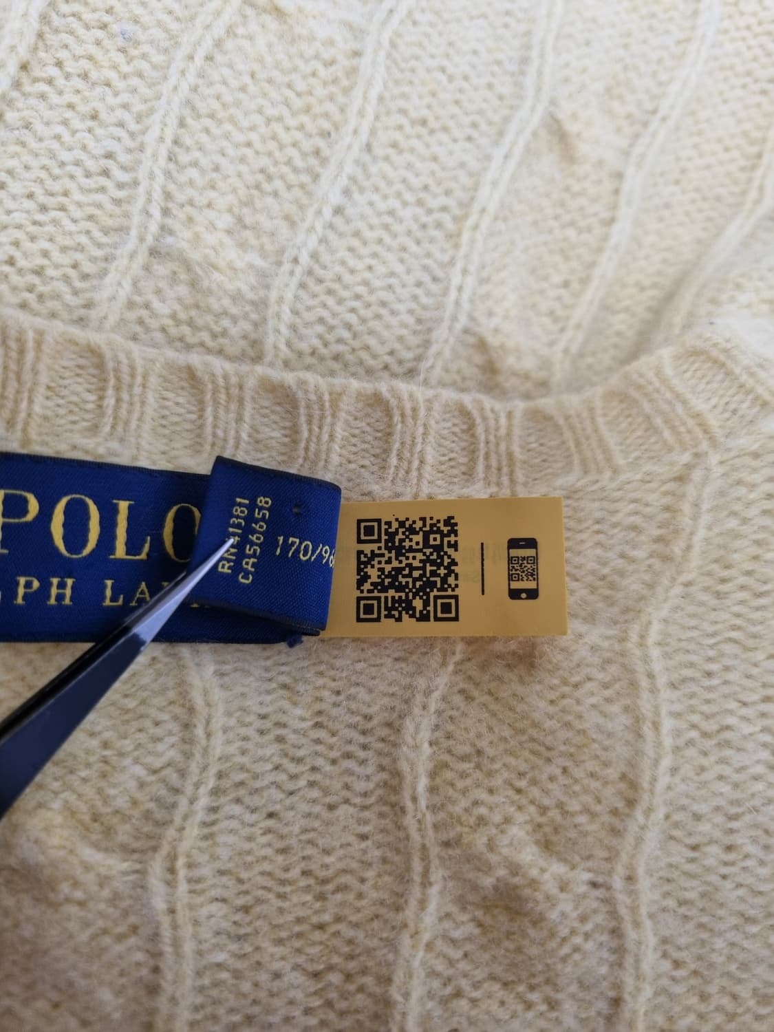 여성 폴로 QR인증 캐시미어 울 케이블 꽈배기 긴팔 니트 스웨터 상품이미지10