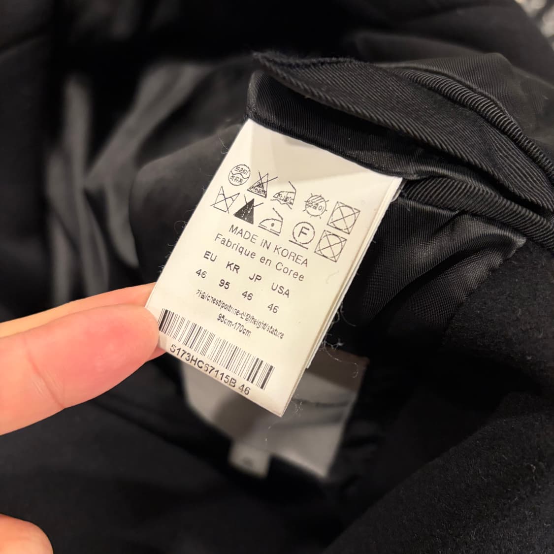 [46] 17s 솔리드옴므 울 블랙 더블 버튼 롱 코트 B985 상품이미지6