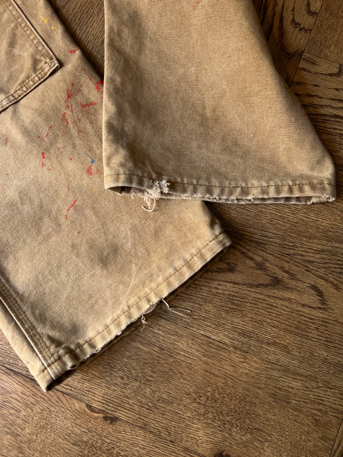 [30]칼하트 USA 빈티지 페인팅 브라운 더블니 워크 팬츠 상품이미지6