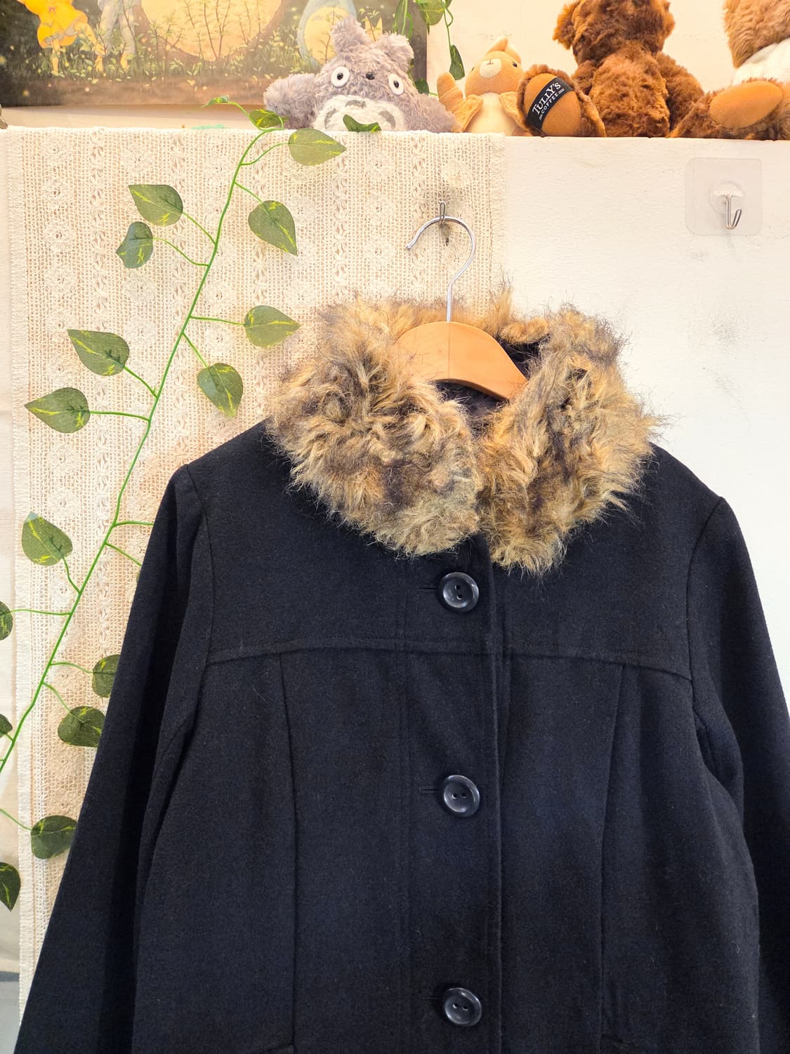 다크네이비 퍼카라 코트 상품이미지2