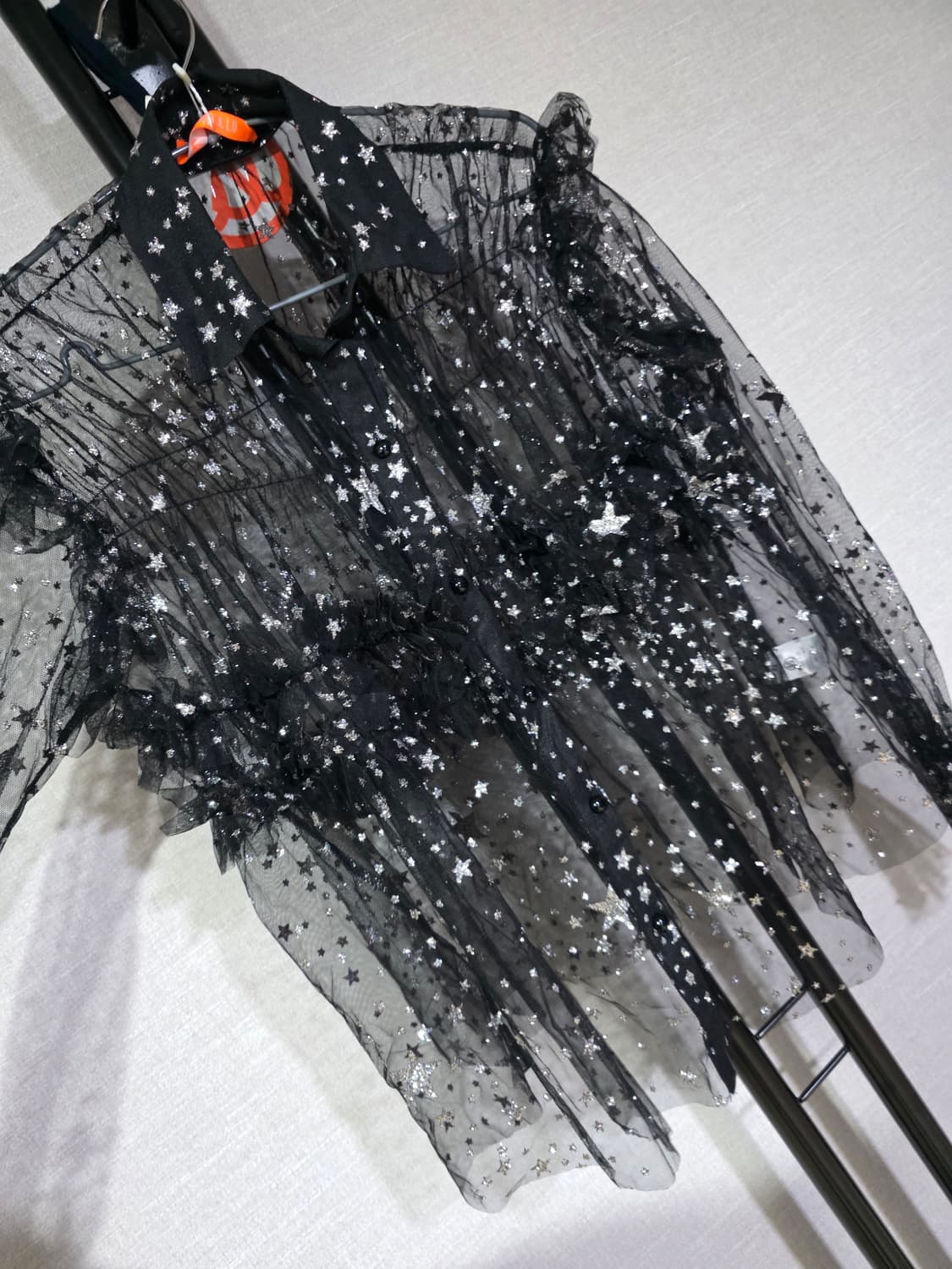 새상품 ) 랭앤루 메탈별 패턴 시스루 블라우스 F 상품이미지3