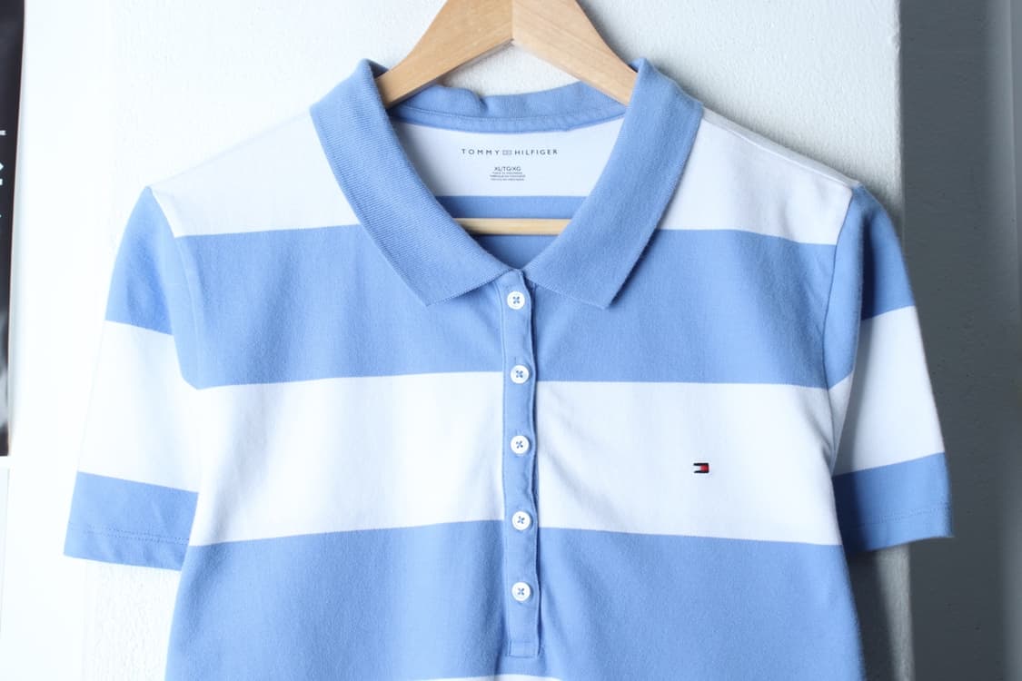 W(XL-2XL) 타미힐피거 반팔 카라 티셔츠 스트라이프-H30317 상품이미지3