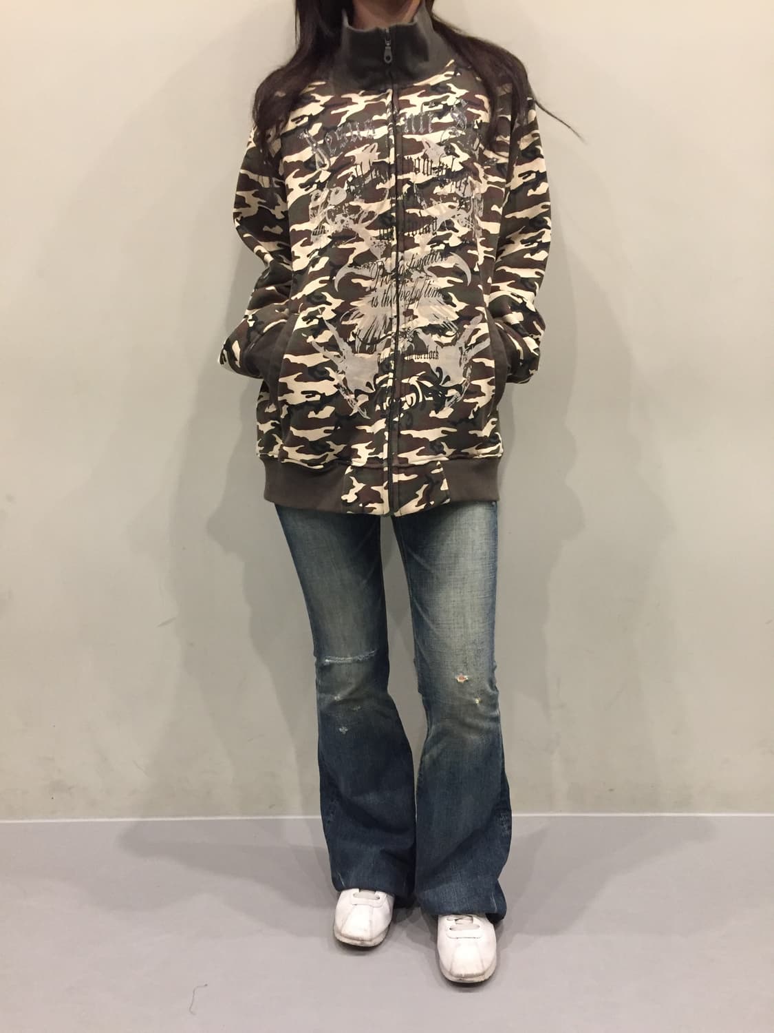 CENTER CLEASE 카모 스컬 집업 상품이미지5