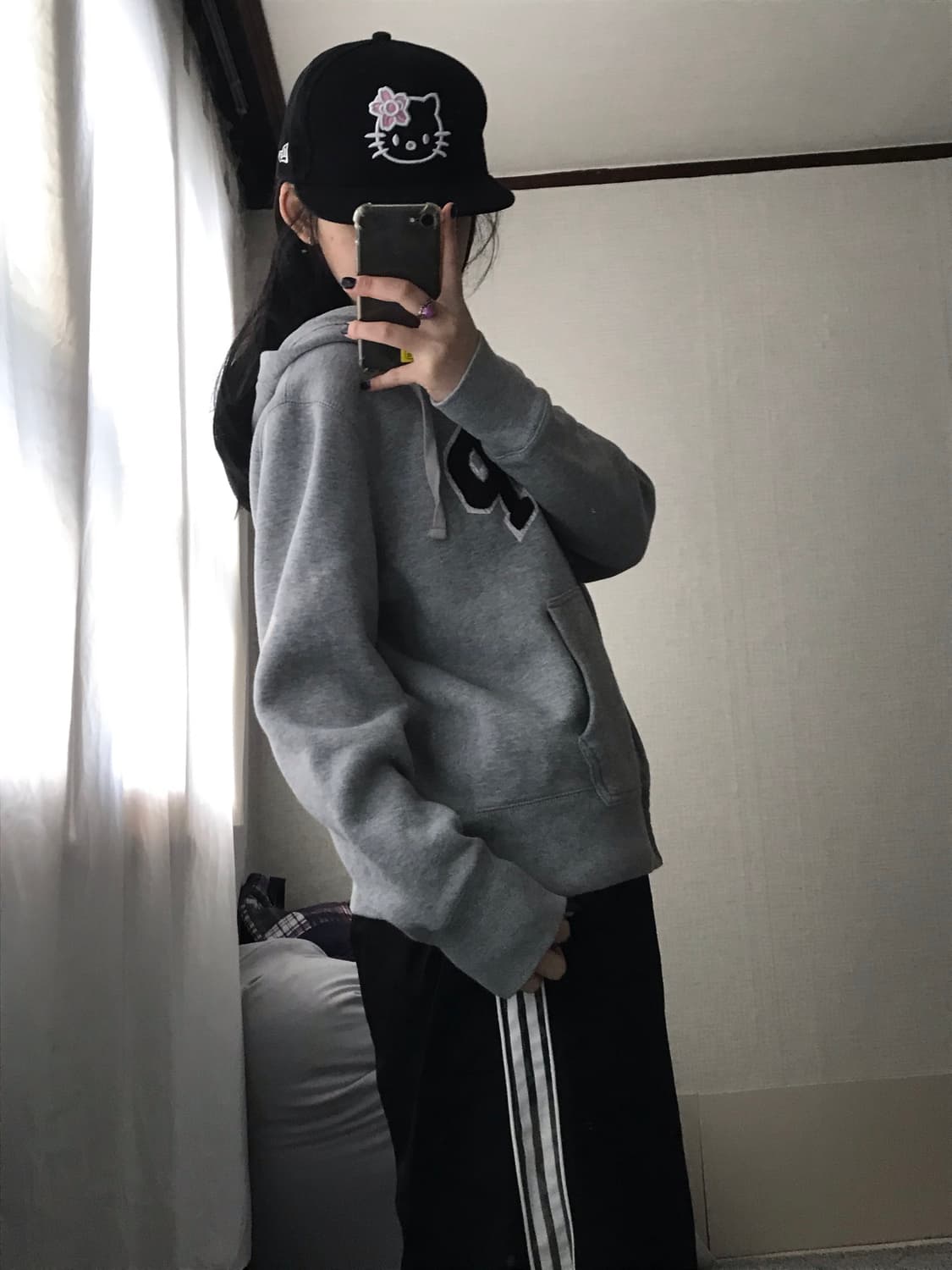 갭 그레이 버건디 후드집업 상품이미지7