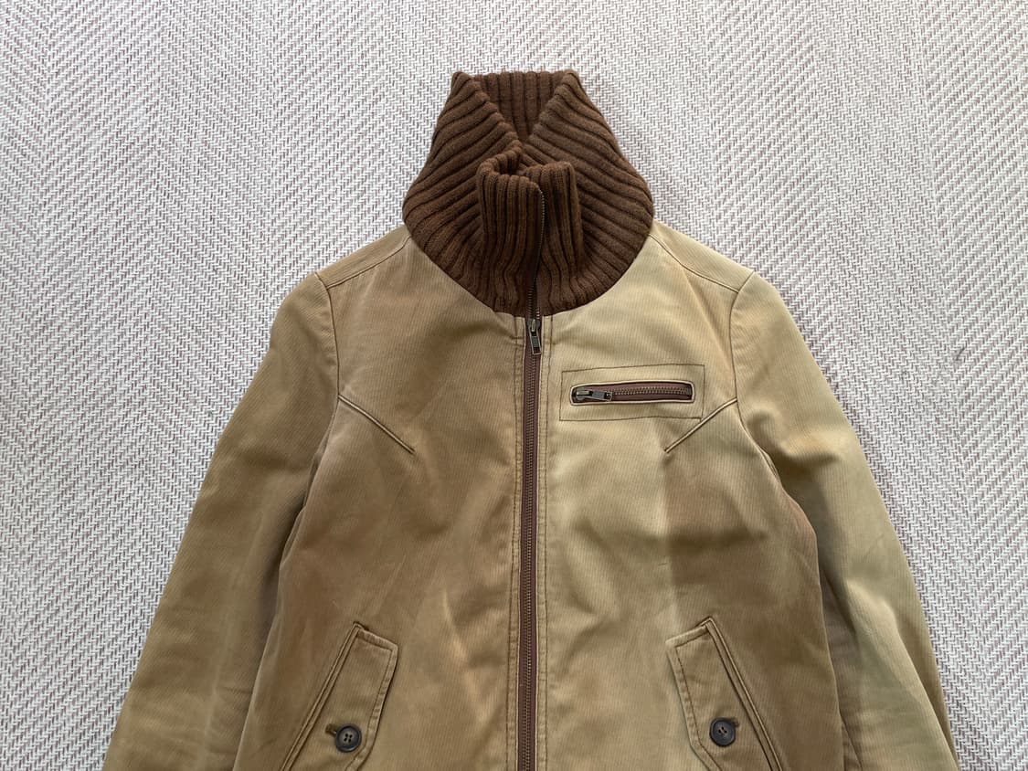 Alpha 빈티지 하이넥 디테일 하이브리드 집업 자켓 상품이미지3