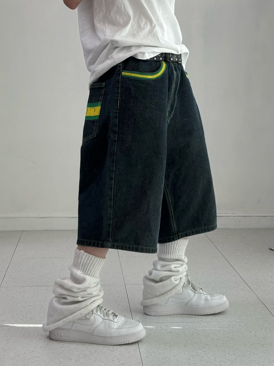 쿠지 데님 버뮤다 팬츠 상품이미지3