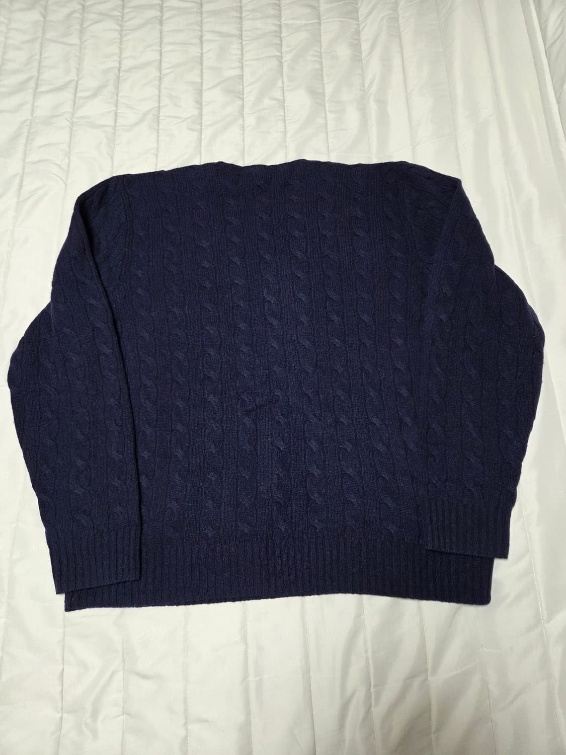 [L]폴로 울캐시미어 꽈배기니트 네이비 2회착 상품이미지6