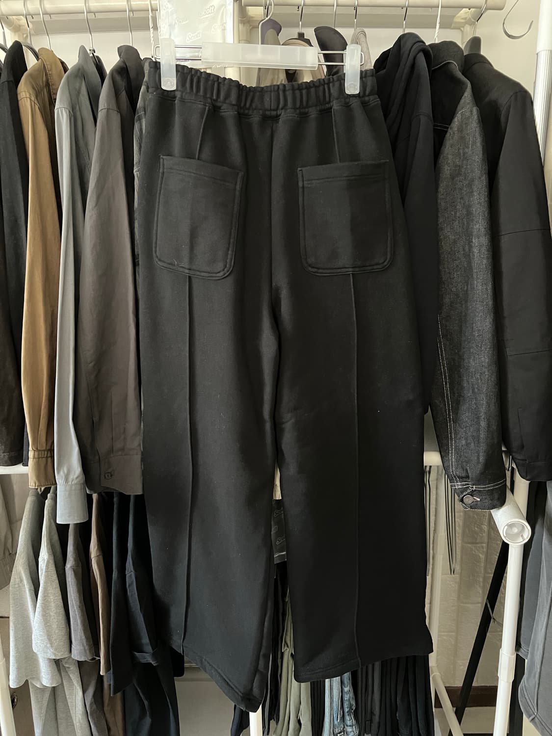 제멋 누와 피그먼트 와이드 스웻 팬츠 블랙 상품이미지3