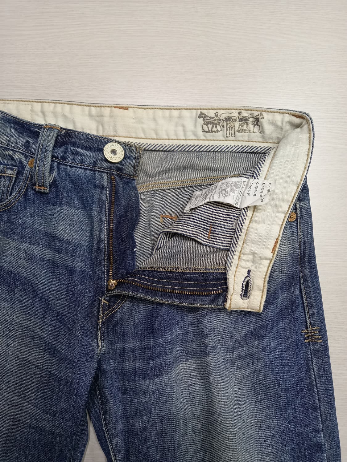 32 리바이스523 워싱 일자 배색진 32-332 상품이미지6