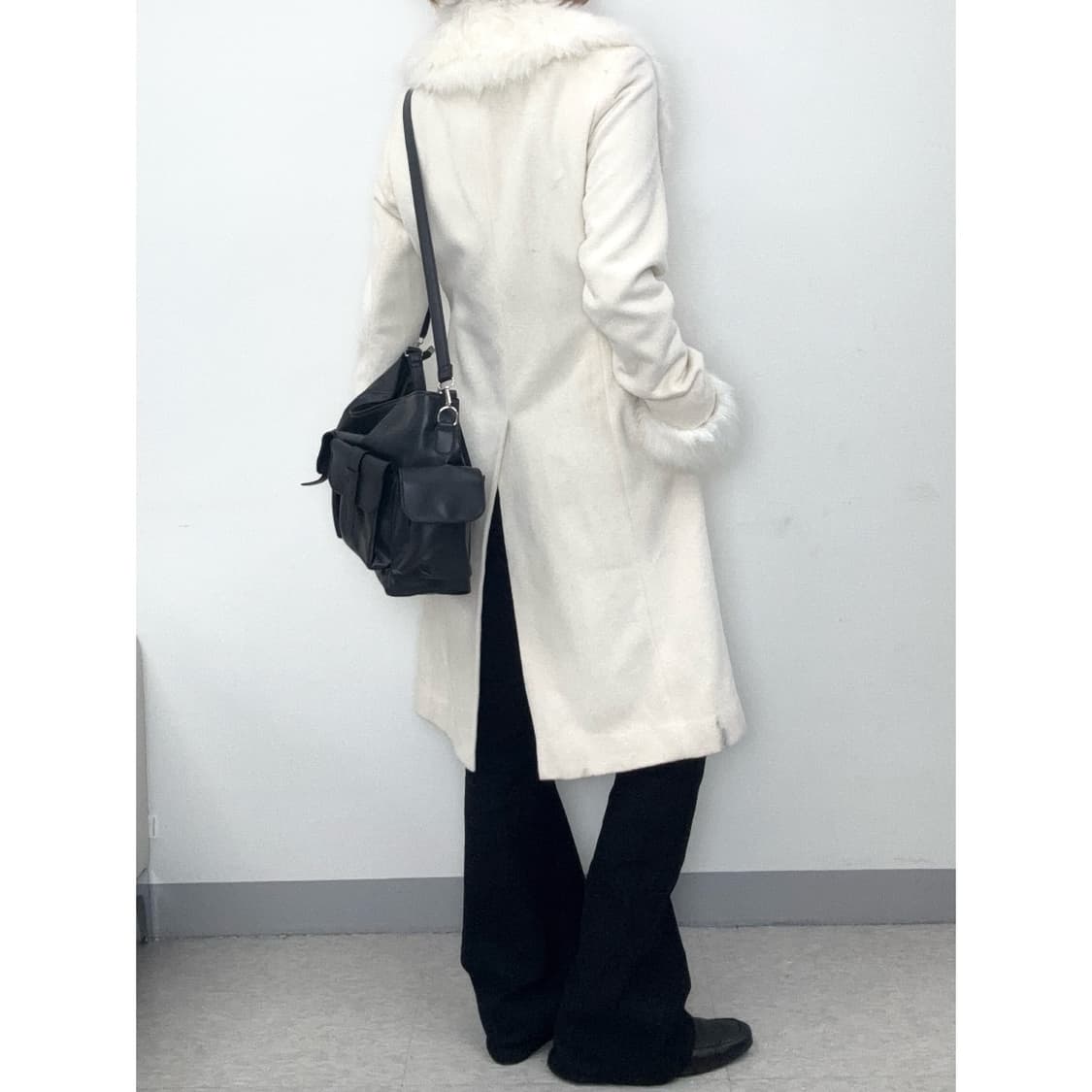 빈티지 화이트 울 코트 상품이미지2