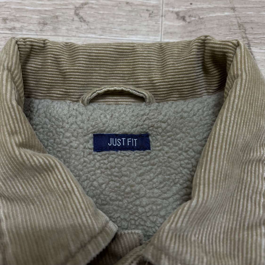 저스트핏 이너플리스 후리스 안감 코듀로이 트러커자켓 [베이지] L/100 상품이미지4