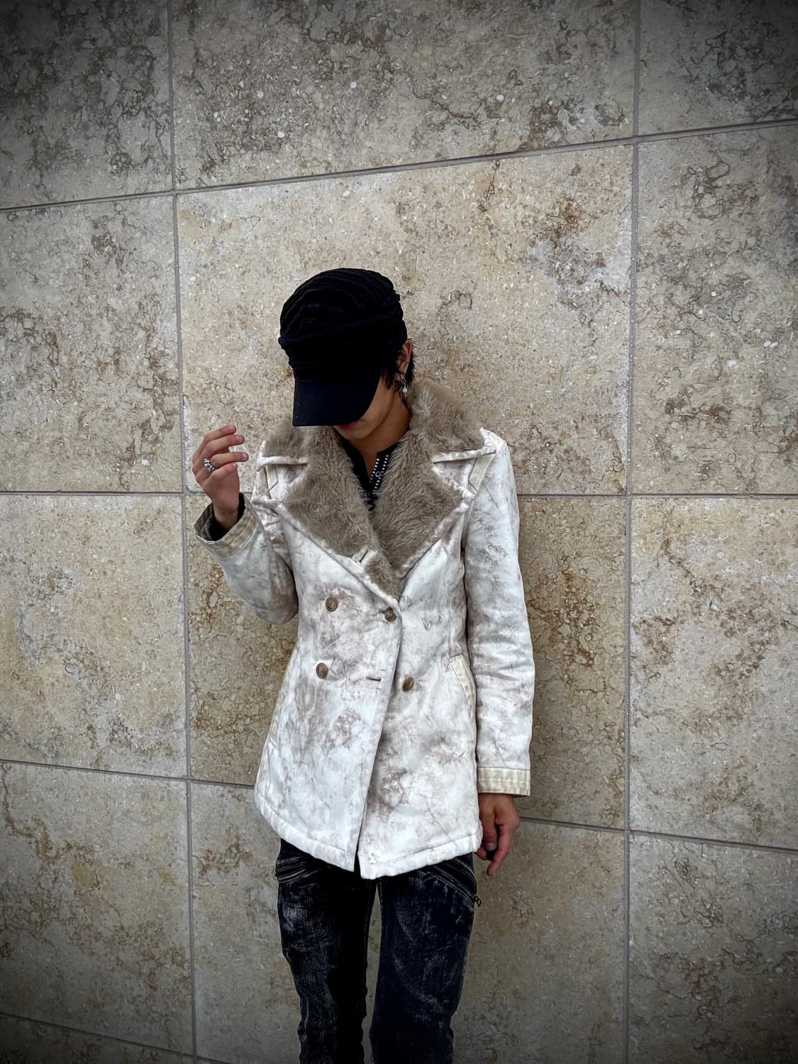 00’s V-Kei Archive Beige Fur Trimming Ja 상품이미지2