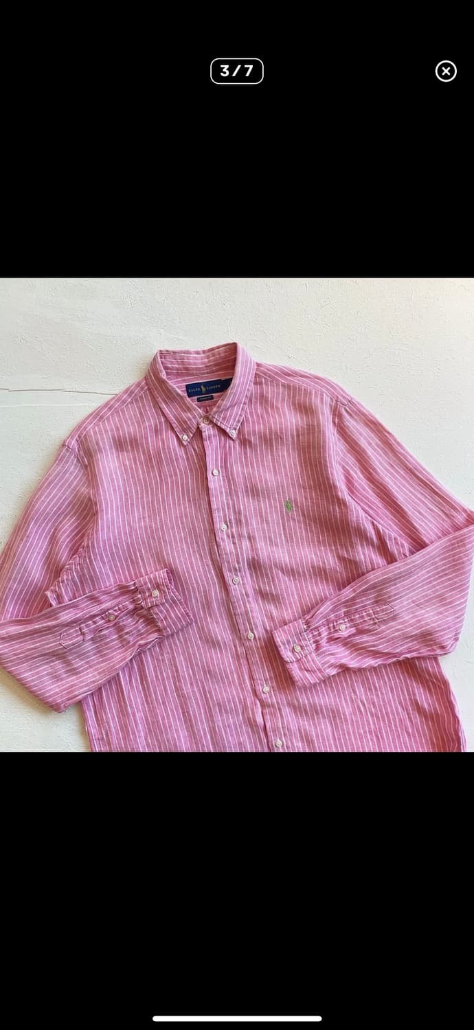 폴로 랄프로렌 핑크 리넨 셔츠 상품이미지3