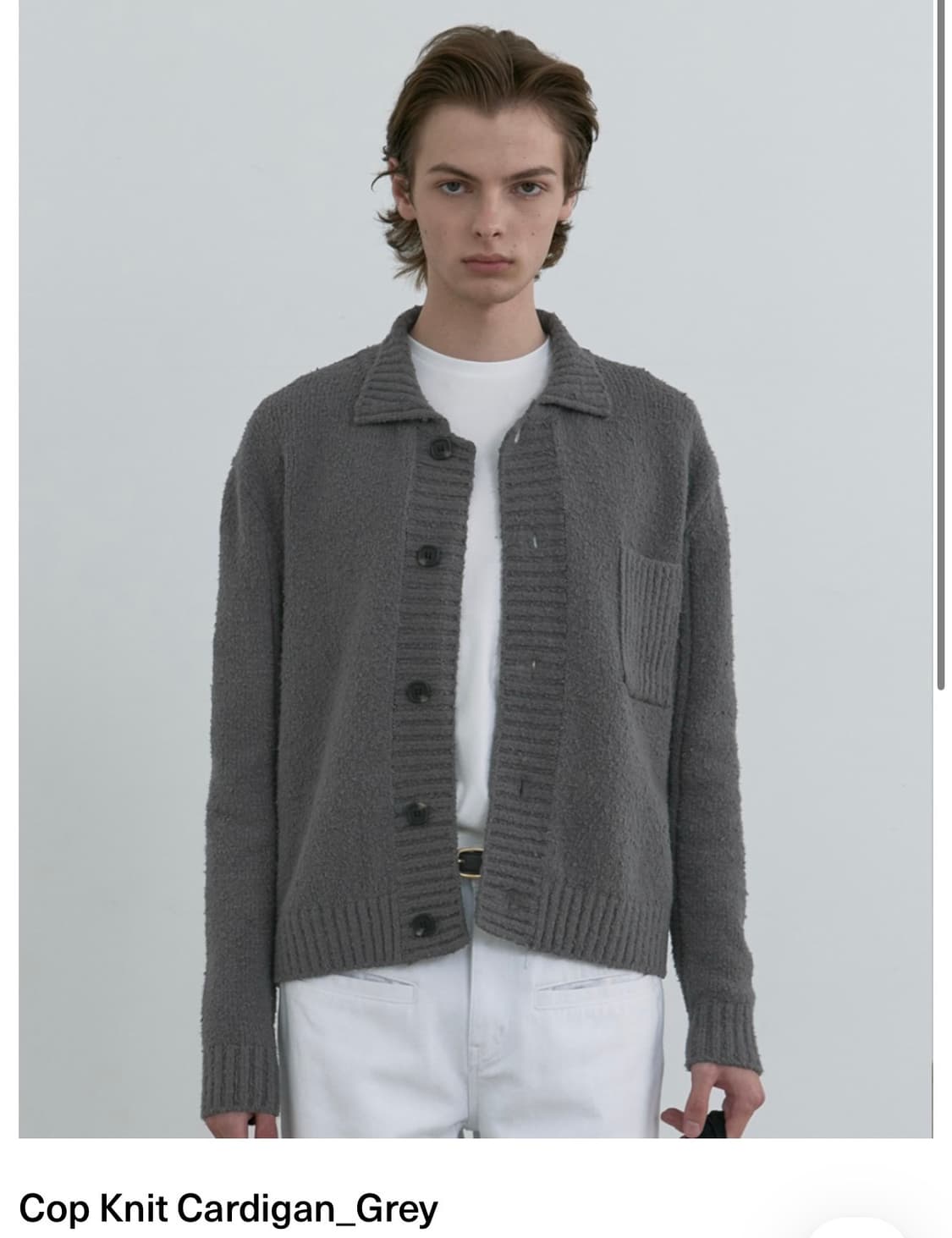 48) 아이엘 aieul 콥 니트 가디건 그레이 상품이미지1