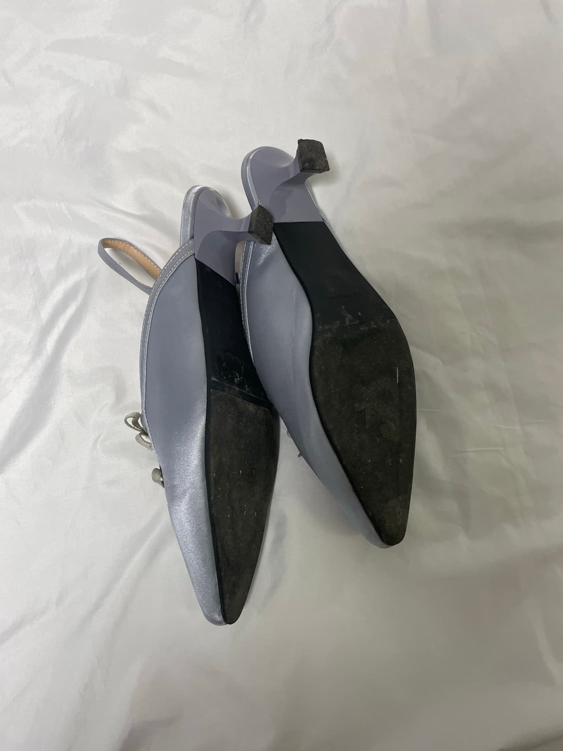 솔트앤초코릿 발레코어 더블 리본장식 슬링백 실버 상품이미지4