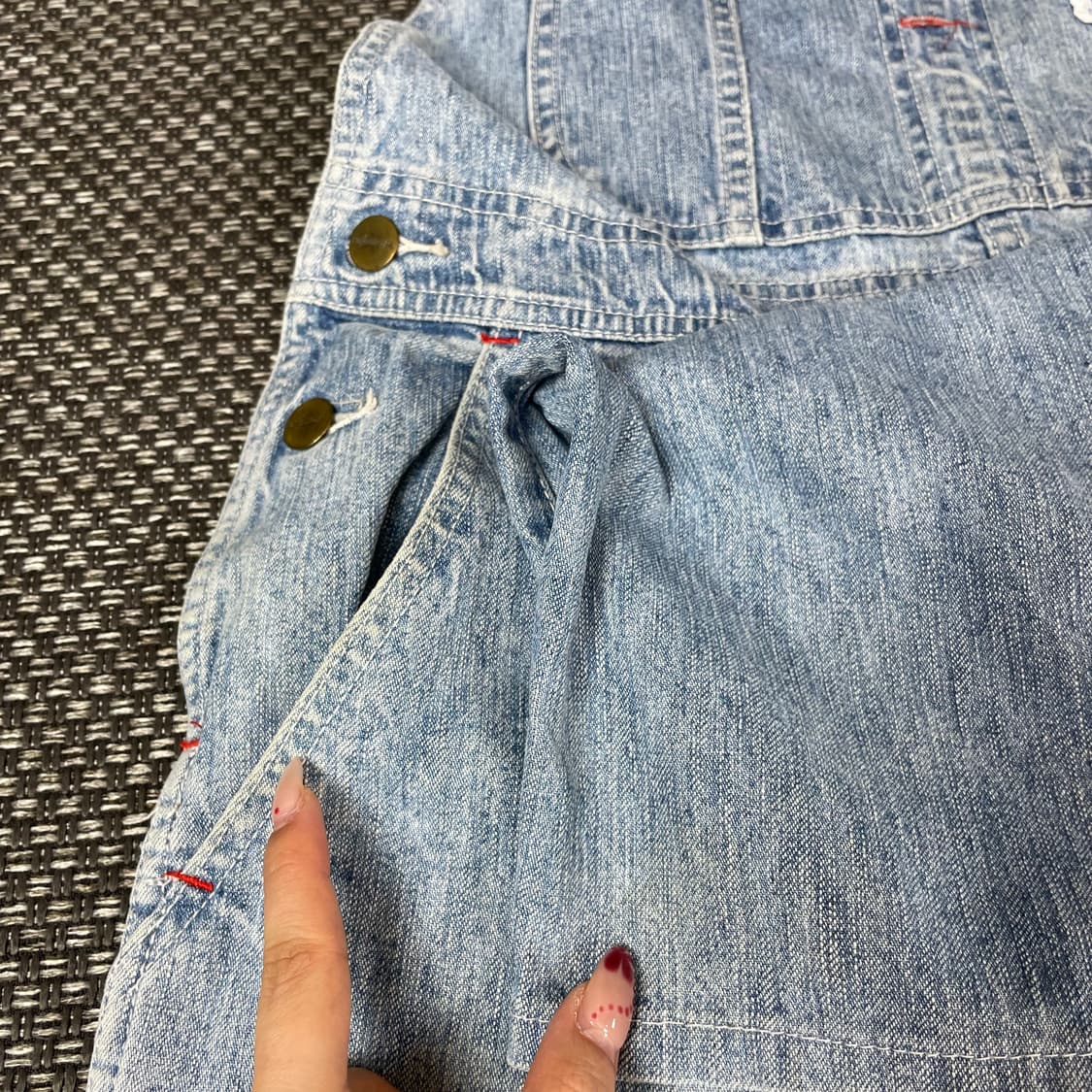 (32) 랭글러 연청 데님 롱 멜빵 팬츠 상품이미지6