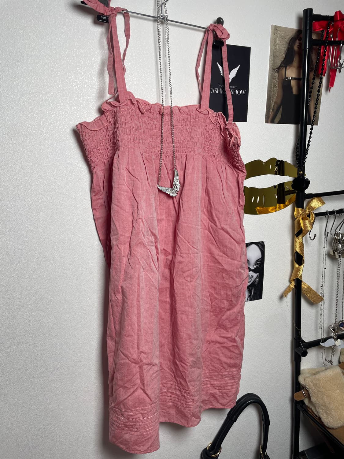 러블리 모리걸 핑크 롱원피스 상품이미지3