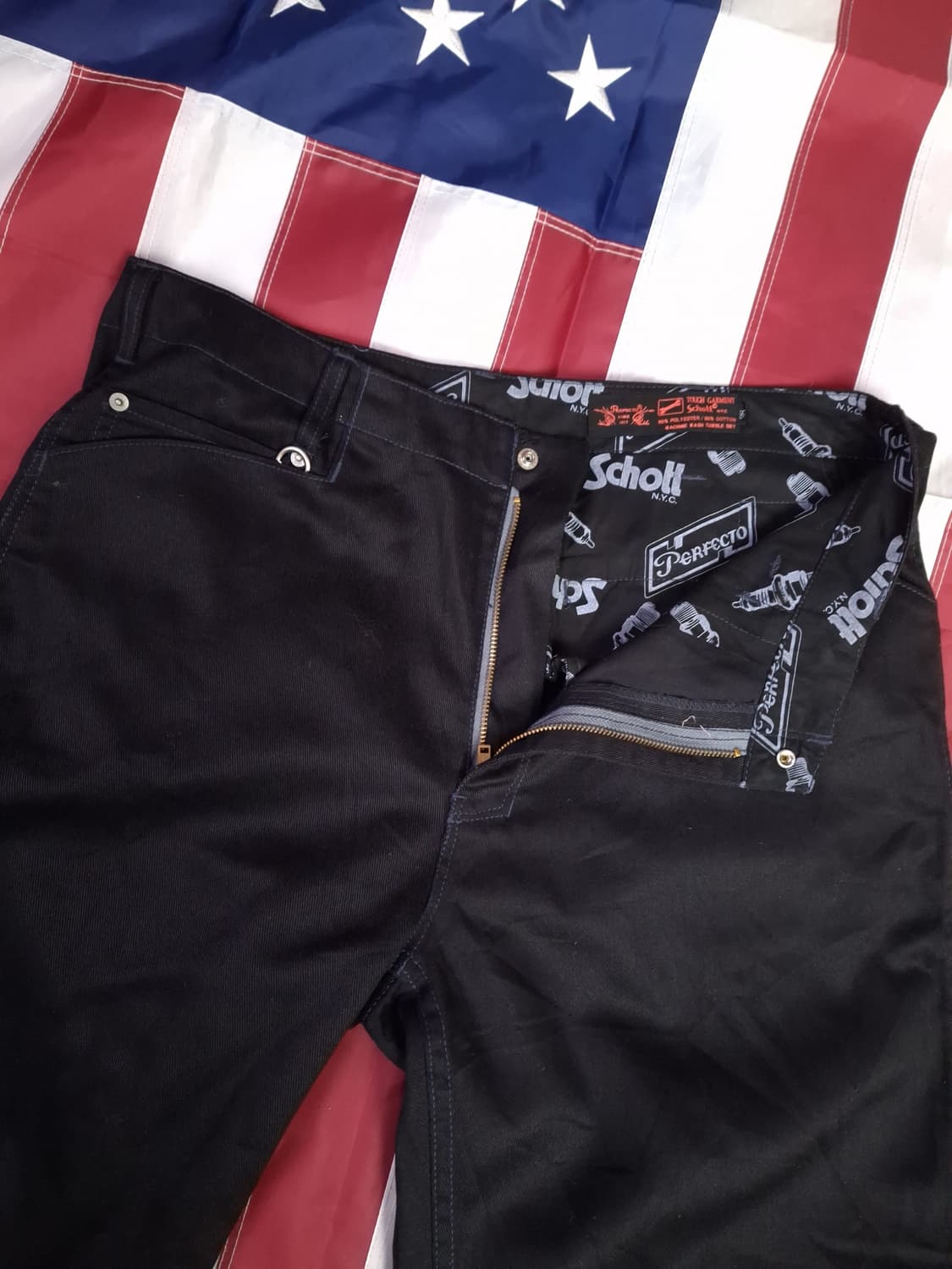 새제품 일본판 오리지날  쇼트사 Schott NYC 블랙 워크팬츠 상품이미지4